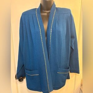 St John Collection By Marie Gray Open Cardigan Knit Sweater Size P